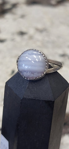 Blue Crazy Lace Agate Ring
