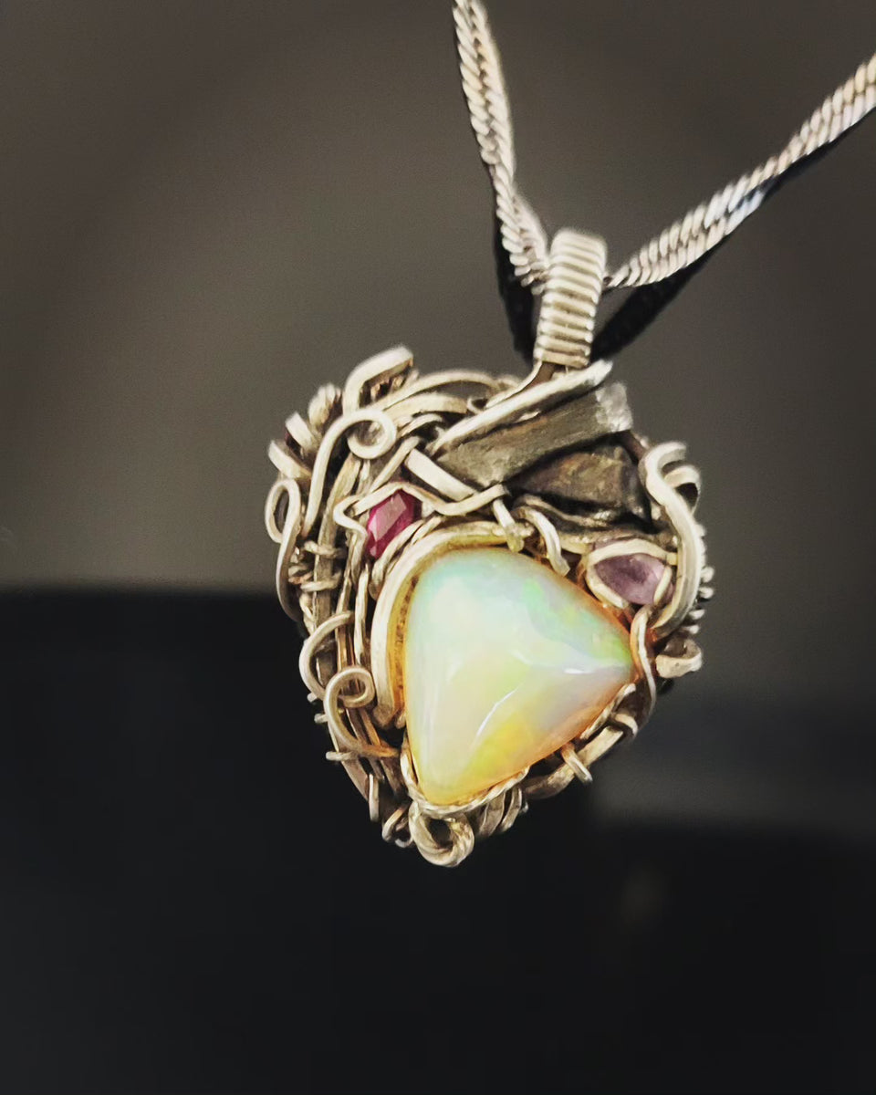 Opal heart pendant hotsell