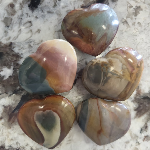 Polychrome Jasper Hearts