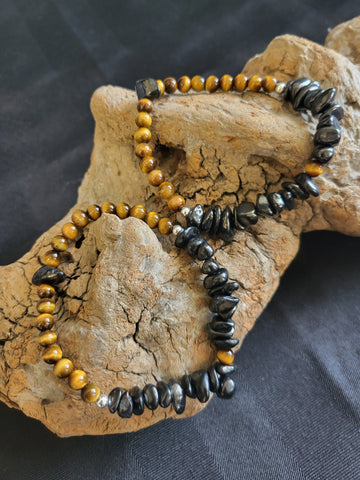 Shungite & Tiger's Eye Gents Bracelet
