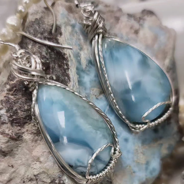 Larimar & Sterling Earrings