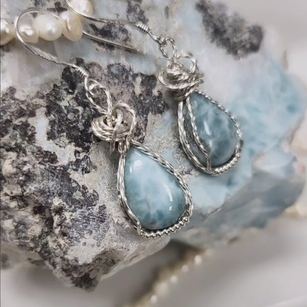 Larimar & Sterling Earrings