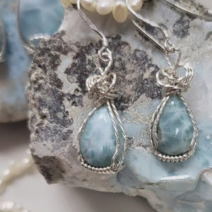 Larimar & Sterling Earrings