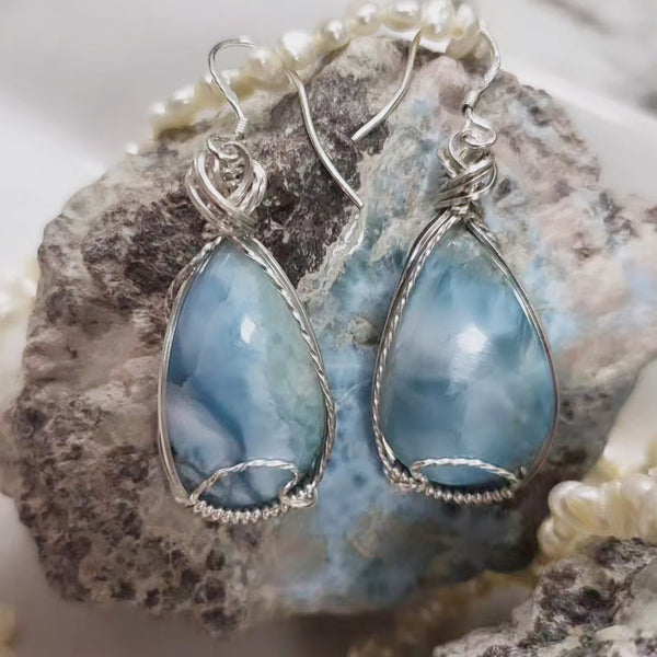Larimar & Sterling Earrings