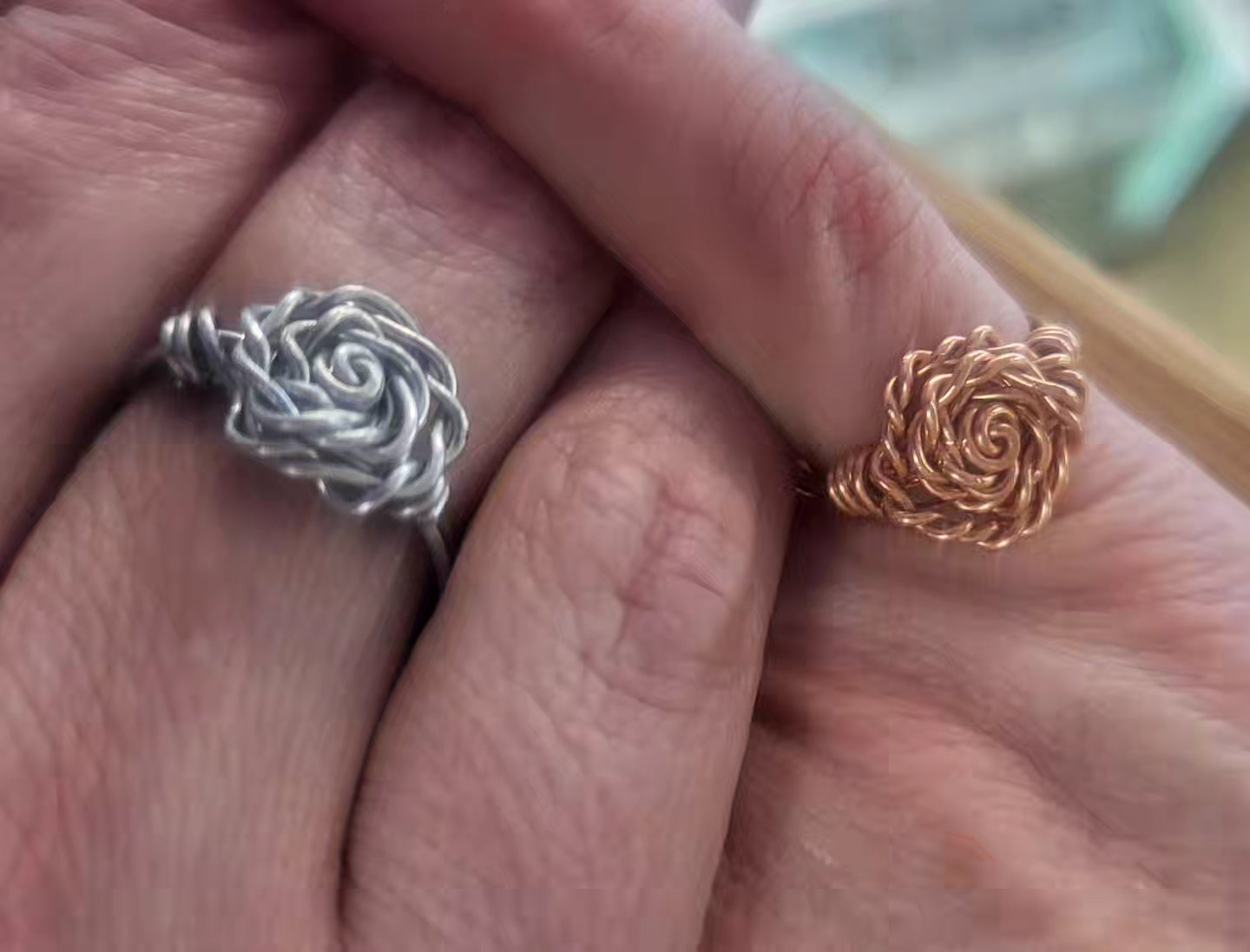 Wire-Wrapped Rose Ring