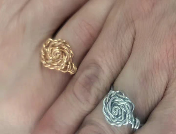 Wire-Wrapped Rose Ring