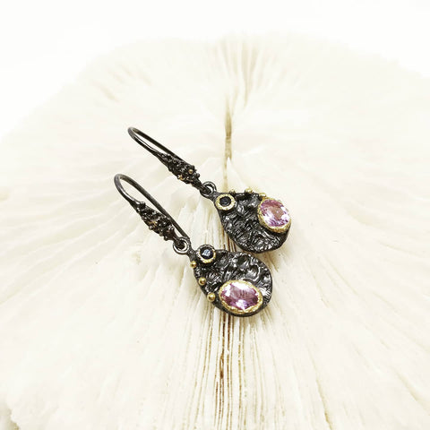 Amethyst & Garnet Earrings