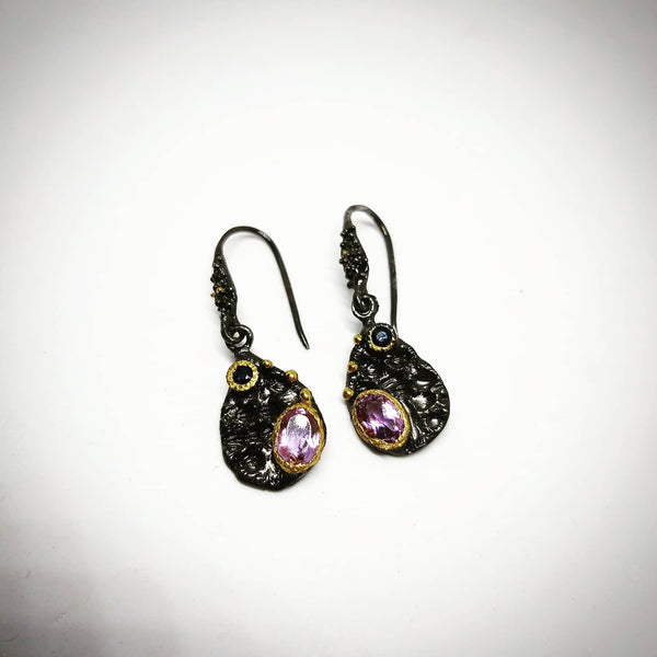 Amethyst & Garnet Earrings