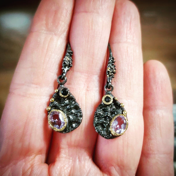 Amethyst & Garnet Earrings